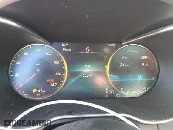 2021 Mercedes-Benz C 300 with VIN W1KWF8DB0MR612936, listed as a Copart auction lot 88154175 with 56,286 mi miles and Salvage Title. Bid and sale history available at carsss.com. Image 9.