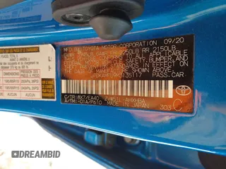 2021 Toyota Prius L Eco with VIN JTDKAMFU9M3135117, listed as a IAAI auction lot 41579736 with 35,795 mi miles and . Bid and sale history available at DreamBid. Image 9.