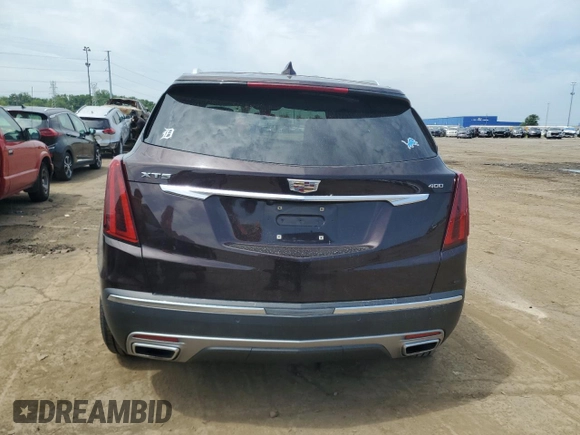 2021 Cadillac XT5 FWD Premium Luxury with VIN 1GYKNCRS9MZ217560, listed as a Copart auction lot 60733295 with 52,242 mi miles and Salvage title. Bid and sale history available at DreamBid. Image 6.