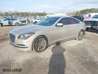 2015 Hyundai Genesis 3.8L with VIN KMHGN4JE6FU080466, listed as a IAAI auction lot 41848723 with 130,740 mi miles. Bid and sale history available at carsss.com. Image 19.