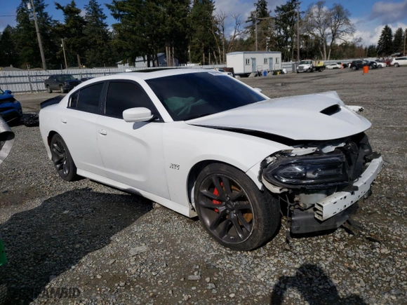 2021 Dodge Charger Scat Pack with VIN 2C3CDXGJ2MH582701, listed as a Copart auction lot 48887095 with 37828 miles and Salvage Title. Bid and sale history available at carsss.com. Image 4.