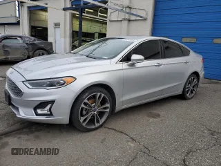 2019 Ford Fusion Titanium with VIN 3FA6P0D90KR187859, listed as a Copart auction lot 88341915 with 93,518 mi miles and Salvage Title. Bid and sale history available at carsss.com. Image 1.