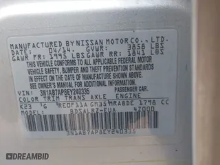 2014 Nissan Sentra SV with VIN 3N1AB7AP8EY240335, listed as a IAAI auction lot 41425022 with 120,418 mi miles. Bid and sale history available at carsss.com. Image 9.