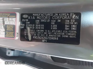 2016 Kia Soul with VIN KNDJN2A26G7334844, listed as a IAAI auction lot 41868740 with 184,985 mi miles and . Bid and sale history available at DreamBid. Image 9.
