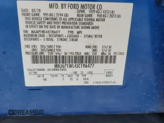 2018 Ford EcoSport Titanium z VIN MAJ6P1WL4JC196477, wystawiony jako Copart lot #54098085 z przebiegiem 62 073 mil mil oraz Szkody całkowita. Historia ofert i sprzedaży dostępna na DreamBid. Obrazek 12.