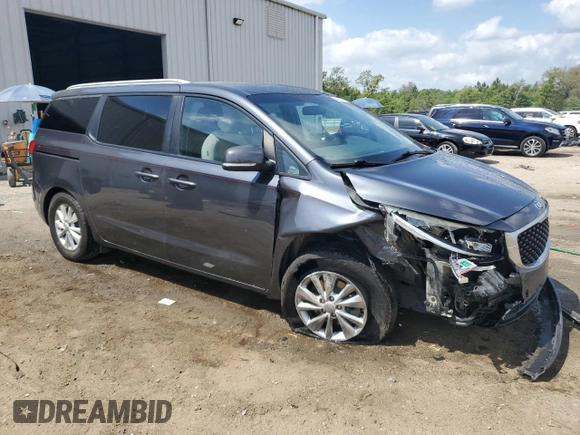 2015 Kia Sedona LX with VIN KNDMB5C1XF6021148, listed as a Copart auction lot 54574715 with 196,086 mi miles and Salvage Title. Bid and sale history available at DreamBid. Image 4.