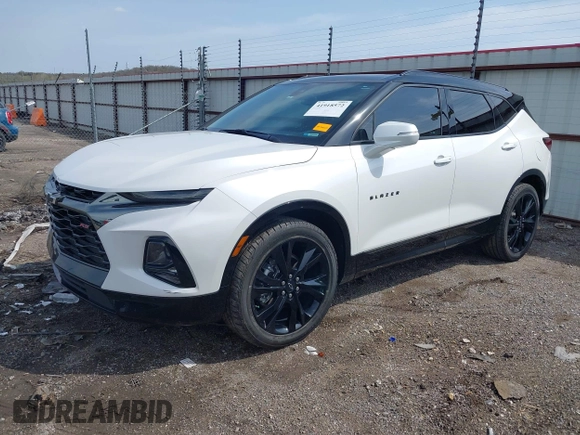 2022 Chevrolet Blazer RS with VIN 3GNKBERS2NS202155, listed as a IAAI auction lot 41918572 with 49,346 mi miles and . Bid and sale history available at DreamBid. Image 2.