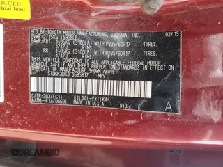 2015 Toyota Sienna LE AAS with VIN 5TDKK3DC3FS585817, listed as a Copart auction lot 52002925 with Not provided miles and Salvage title. Bid and sale history available at DreamBid. Image 14.