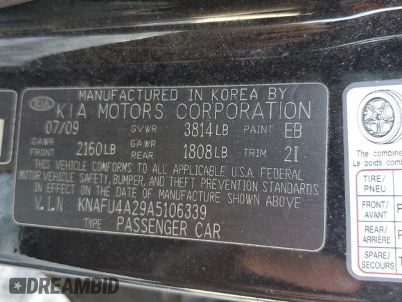 2010 Kia Forte EX with VIN KNAFU4A29A5106339, listed as a Copart auction lot 72384534 with 92,934 mi miles and Salvage Title. Bid and sale history available at carsss.com. Image 13.