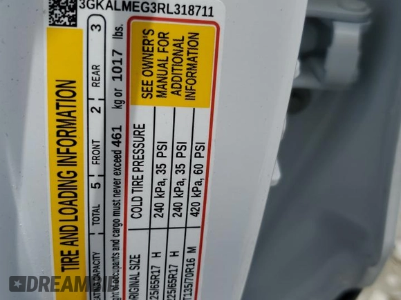 2024 GMC Terrain SLE с VIN 3GKALMEG3RL318711, выставлен на аукционе Copart как лот 60665355 с пробегом 19 519 миль миль и Списание • Salvage title. История ставок и продаж доступна на DreamBid. Изображение 14.