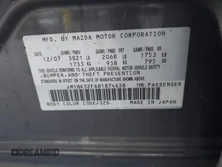 2008 Mazda 3 i Sport with VIN JM1BK32F681874638, listed as a IAAI auction lot 42168925 with Not Provided miles and . Bid and sale history available at DreamBid. Image 9.