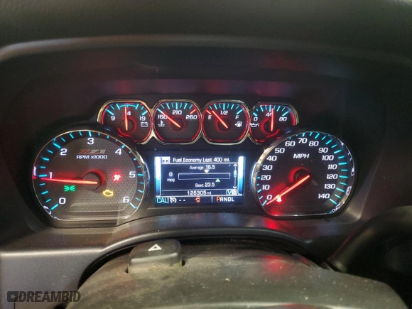 2017 Chevrolet Silverado 1500 LT with VIN 1GCVKREC0HZ397918, listed as a Copart auction lot 41378435 with 126,305 mi miles and Non Repairable. Bid and sale history available at carsss.com. Image 9.