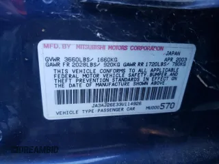 2003 Mitsubishi Lancer ES with VIN JA3AJ26E33U114926, listed as a Copart auction lot 75105554 with 108,574 mi miles and Clean Title. Bid and sale history available at carsss.com. Image 12.