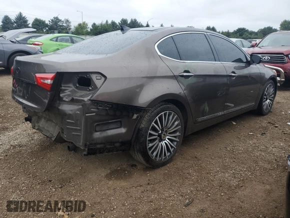 2014 Kia Cadenza Premium with VIN KNALN4D7XE5128265, listed as a Copart auction lot 65927464 with 99,127 mi miles and Salvage Title. Bid and sale history available at carsss.com. Image 3.