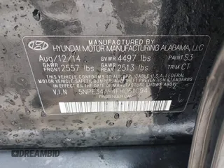 2015 Hyundai Sonata Limited with VIN 5NPE34AF4FH061094, listed as a IAAI auction lot 42044234 with Not Provided miles and . Bid and sale history available at carsss.com. Image 9.