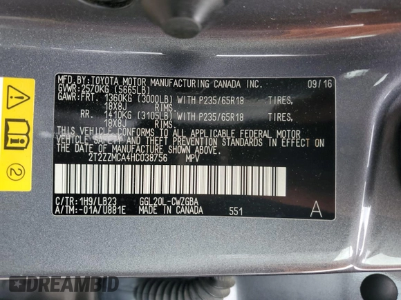 2017 Lexus RX 350 z VIN 2T2ZZMCA4HC038756, wystawiony jako Copart lot #59299685 z przebiegiem 77 109 mil mil oraz Szkoda całkowita • Salvage title. Historia ofert i sprzedaży dostępna na DreamBid. Obrazek 14.
