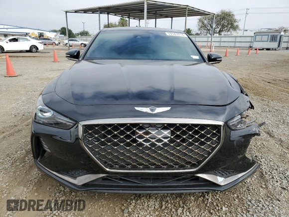 2020 Genesis G70 3.3T with VIN KMTG34LE5LU049746, listed as a Copart auction lot 59583214 with 35,704 mi miles and Salvage Title. Bid and sale history available at carsss.com. Image 5.