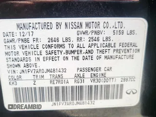 2018 Infiniti Q50 Red Sport 400 with VIN JN1FV7AR0JM481432, listed as a Copart auction lot 66191315 with 90,319 mi miles and Clean title. Bid and sale history available at DreamBid. Image 10.