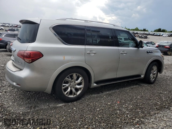 2011 Infiniti QX56 8-passenger with VIN JN8AZ2NC9B9301975, listed as a Copart auction lot 62284234 with 194,441 mi miles and Salvage Title. Bid and sale history available at carsss.com. Image 3.