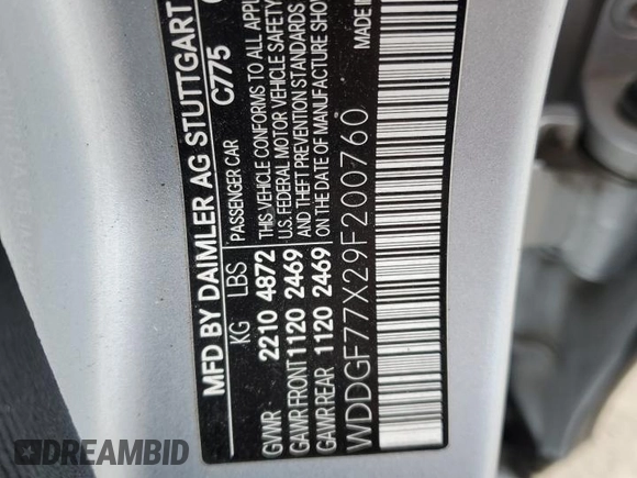 2009 Mercedes-Benz C 63 AMG with VIN WDDGF77X29F200760, listed as a Copart auction lot 42712085 with 190,527 mi miles and Salvage Title. Bid and sale history available at DreamBid. Image 12.