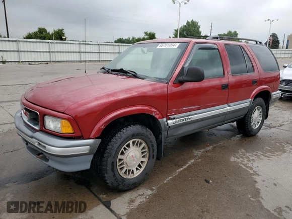 1997 GMC Jimmy SLS with VIN 1GKDT13W8V2515536, listed as a Copart auction lot 66701094 with 123,051 mi miles and Salvage Title. Bid and sale history available at carsss.com. Image 1.