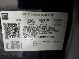 2023 Chevrolet Tahoe Z71 with VIN 1GNSKPKD4PR521294, listed as a Copart auction lot 86339534 with 29,476 mi miles and Salvage Title. Bid and sale history available at carsss.com. Image 13.