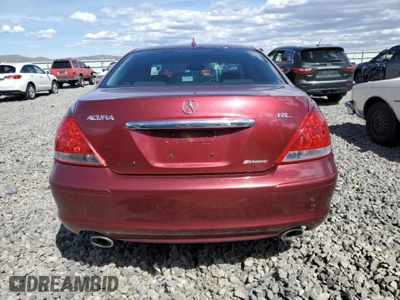 2006 Acura RL with VIN JH4KB16546C000035, listed as a Copart auction lot 57074865 with 206,692 mi miles and Salvage title. Bid and sale history available at DreamBid. Image 6.