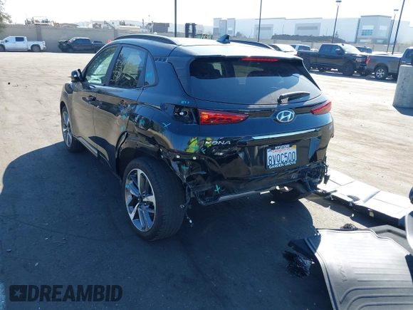 2021 Hyundai Kona Limited with VIN KM8K33A5XMU677871, listed as a IAAI auction lot 41593228 with 28,197 mi miles. Bid and sale history available at carsss.com. Image 6.