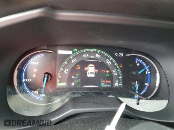 2021 Toyota RAV4 Hybrid XSE with VIN 4T3E6RFV2MU016441, listed as a Copart auction lot 57090975 with 69,304 mi miles and Salvage title. Bid and sale history available at DreamBid. Image 9.