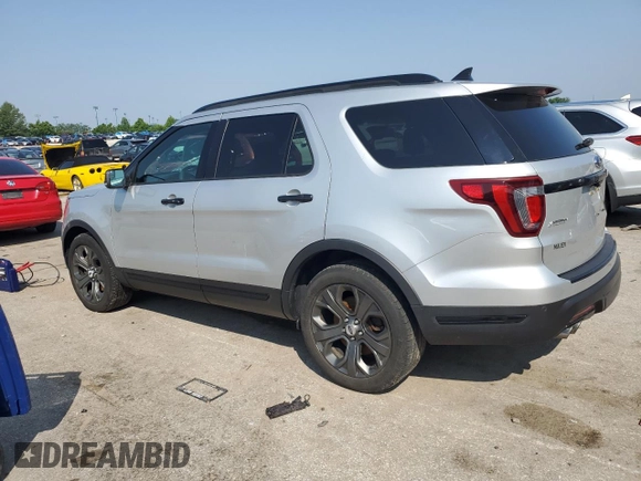 2018 Ford Explorer Sport with VIN 1FM5K8GT0JGA33518, listed as a Copart auction lot 58261255 with 78,074 mi miles and Salvage title. Bid and sale history available at DreamBid. Image 2.