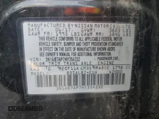 2017 Nissan Sentra S with VIN 3N1AB7AP7HY354332, listed as a Copart auction lot 54520275 with 160,738 mi miles and Non repairable. Bid and sale history available at DreamBid. Image 12.