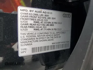 2023 Audi Q7 Premium with VIN WA1AXBF74PD017509, listed as a Copart auction lot 55664525 with 89,124 mi miles and Non repairable. Bid and sale history available at DreamBid. Image 13.
