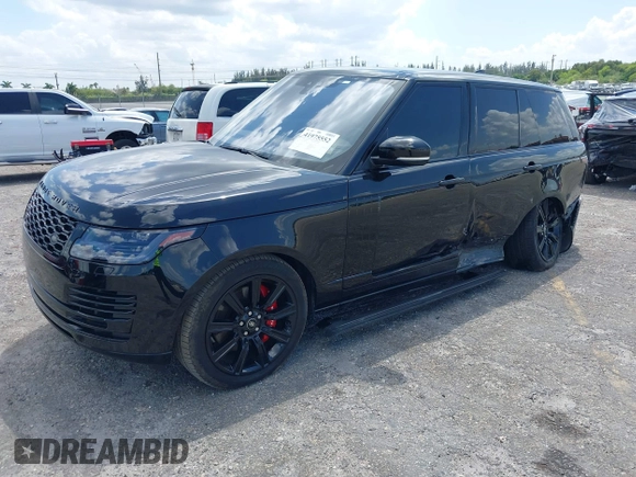 2021 Land Rover Range Rover Westminster with VIN SALGS2RU1MA455975, listed as a IAAI auction lot 41975552 with 52,328 mi miles and . Bid and sale history available at DreamBid. Image 2.