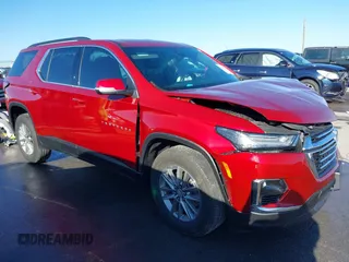 2023 Chevrolet Traverse LT Cloth with VIN 1GNERGKWXPJ321884, listed as a IAAI auction lot 41193741 with 9,818 mi miles. Bid and sale history available at carsss.com. Image 1.