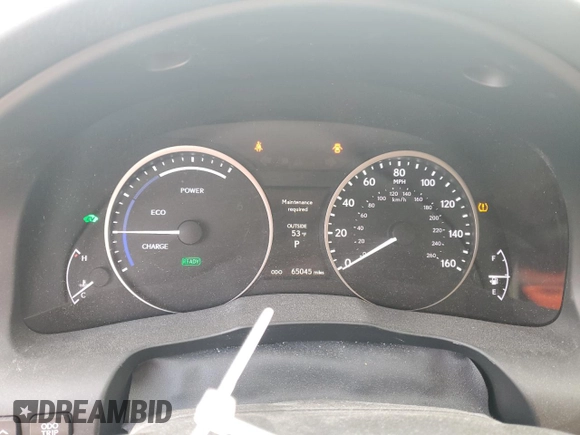 2014 Lexus ES 300h with VIN JTHBW1GG4E2042553, listed as a Copart auction lot 55691465 with 65,045 mi miles and Salvage title. Bid and sale history available at DreamBid. Image 9.