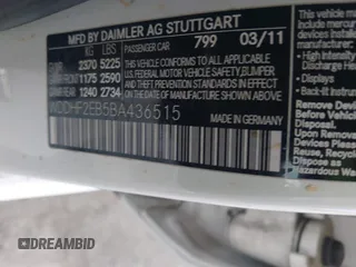 2011 Mercedes-Benz E 350 Luxury with VIN WDDHF2EB5BA436515, listed as a IAAI auction lot 42253572 with 129,133 mi miles and . Bid and sale history available at DreamBid. Image 9.