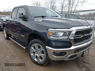 2021 Ram 1500 Big Horn with VIN 1C6SRFBT5MN742435, listed as a IAAI auction lot 41999586 with 25,671 mi miles. Bid and sale history available at carsss.com. Image 1.