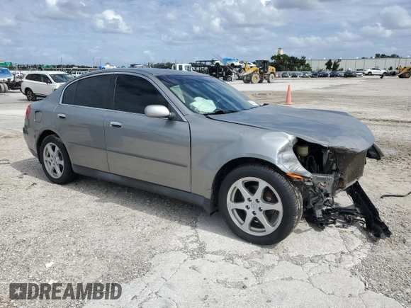 2004 Infiniti G35 w/Leather with VIN JNKCV51F94M717606, listed as a Copart auction lot 74712714 with 197,420 mi miles and Salvage Title. Bid and sale history available at DreamBid. Image 4.