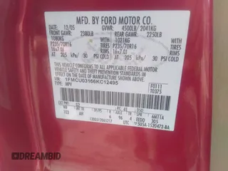 2006 Ford Escape XLT with VIN 1FMCU03166KC12495, listed as a IAAI auction lot 41793709 with Not provided miles and . Bid and sale history available at DreamBid. Image 9.