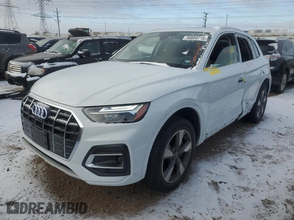 2023 Audi Q5 Premium Plus with VIN WA1BBAFY2P2093652, listed as a Copart auction lot 88666715 with 9,990 mi miles and Salvage title. Bid and sale history available at DreamBid. Image 1.