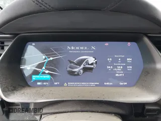 2020 Tesla Model X P90D with VIN 5YJXCDE4XLF296255, listed as a IAAI auction lot 42087953 with 45,411 mi miles. Bid and sale history available at carsss.com. Image 7.