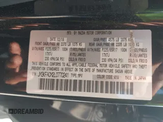 2020 Mazda CX-5 Touring with VIN JM3KFACM2L0770241, listed as a IAAI auction lot 42186952 with 41,590 mi miles and . Bid and sale history available at DreamBid. Image 9.