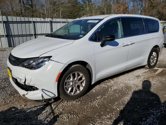 2024 Chrysler Voyager LX with VIN 2C4RC1CG7RR106607, listed as a Copart auction lot 46128855 with 0 mi miles and Salvage Title. Bid and sale history available at carsss.com. Image 1.