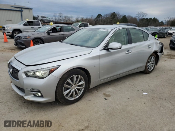2014 Infiniti Q50 with VIN JN1BV7AP5EM678499, listed as a Copart auction lot 47460365 with 84,286 mi miles and Salvage Title. Bid and sale history available at carsss.com. Image 1.