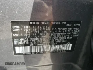 2020 Subaru Ascent Limited with VIN 4S4WMALD4L3460960, listed as a Copart auction lot 47376035 with Not provided miles and Salvage title. Bid and sale history available at DreamBid. Image 13.