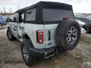 2024 Ford Bronco Big Bend z VIN 1FMDE7BH8RLA55673, wystawiony jako Copart lot #83586694 z przebiegiem 2629 mil mil oraz Szkody całkowita. Historia ofert i sprzedaży dostępna na DreamBid. Obrazek 2.
