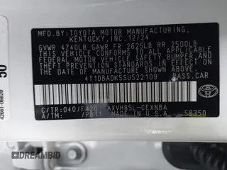 2025 Toyota Camry LE с VIN 4T1DBADK5SU522109, выставлен на аукционе IAAI как лот 42220850 с пробегом 298 миль миль и . История ставок и продаж доступна на DreamBid. Изображение 9.