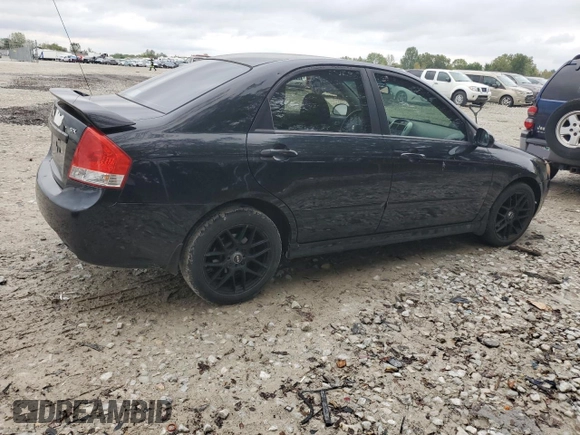 2009 Kia Spectra EX with VIN KNAFE221395026165, listed as a Copart auction lot 73715994 with 245,813 mi miles and Salvage Title. Bid and sale history available at carsss.com. Image 3.