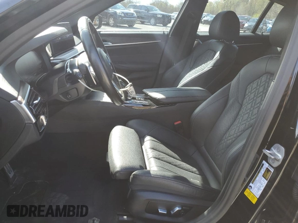 2021 BMW 5 Series 540i with VIN WBA53BJ03MCF79416, listed as a Copart auction lot 54377595 with 59,255 mi miles and Salvage title. Bid and sale history available at DreamBid. Image 7.