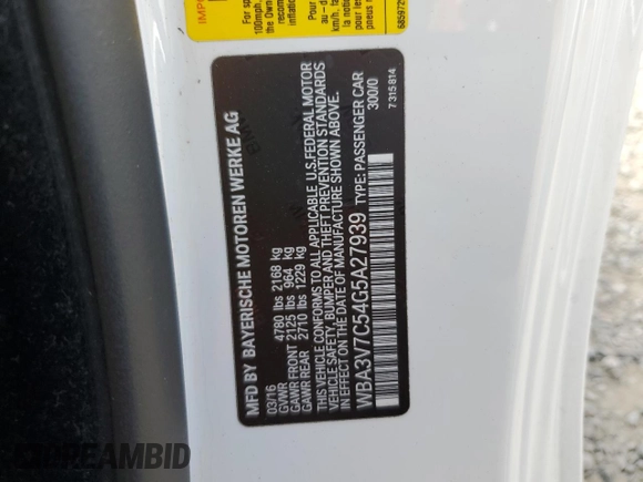 2016 BMW 4 Series 428i with VIN WBA3V7C54G5A27939, listed as a Copart auction lot 80689834 with 66,698 mi miles and Salvage title. Bid and sale history available at DreamBid. Image 13.